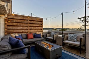 Rooftop fire pit views in Southside Chattanooga